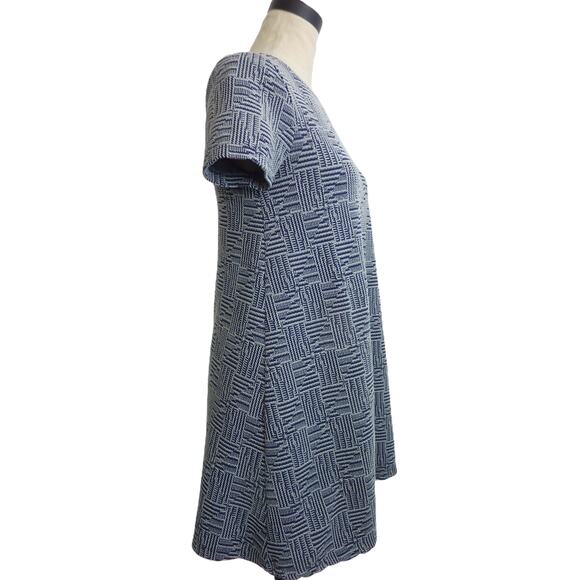 Zara ZARA Trafaluc Jacquard Basketweave A-Line Swing Short Sleeve Mini Dress S - Picture 2 of 6